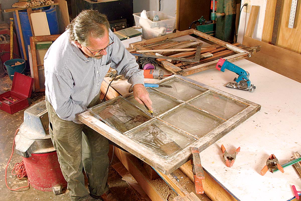 To Cut Out Any Putty Embedded Between Glass And Wood