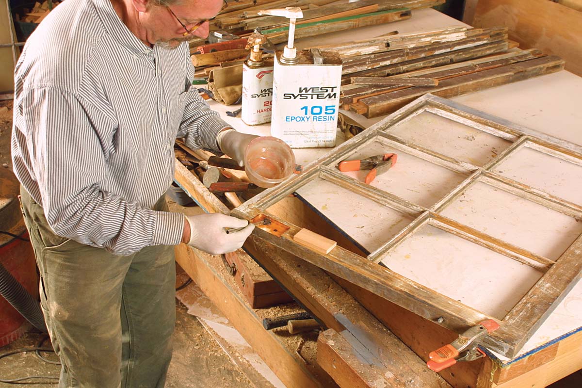 all surfaces have been wetted with liquid epoxy,