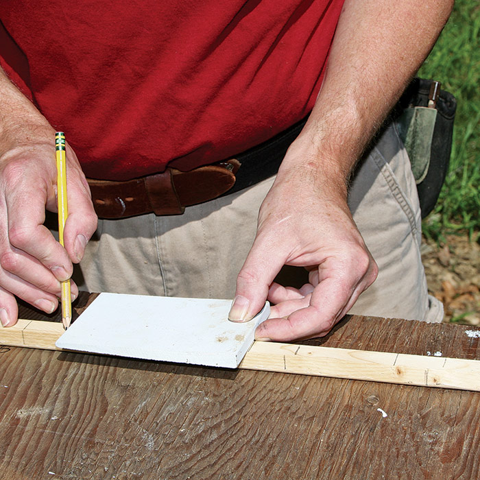 mark the tops of the siding