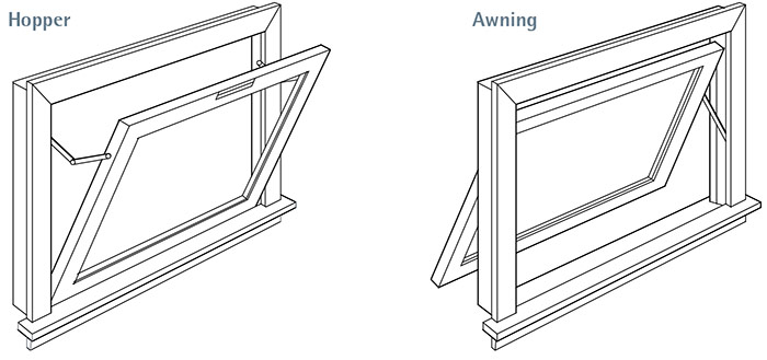 Hopper and Awning windows